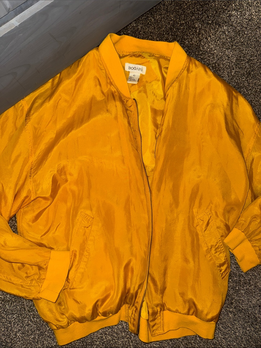Vintage 100% Silk Lightweight Bomber Jacket